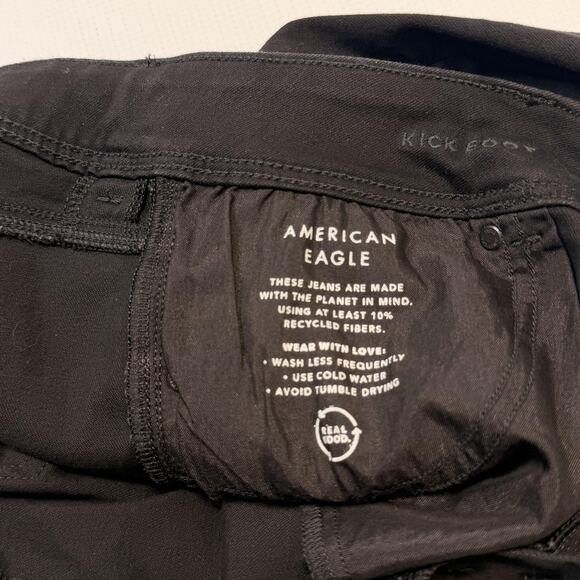 American Eagle Jeans Womens 16 Black Kick Boot Next Level Stretch 33W - Picture 9 of 14